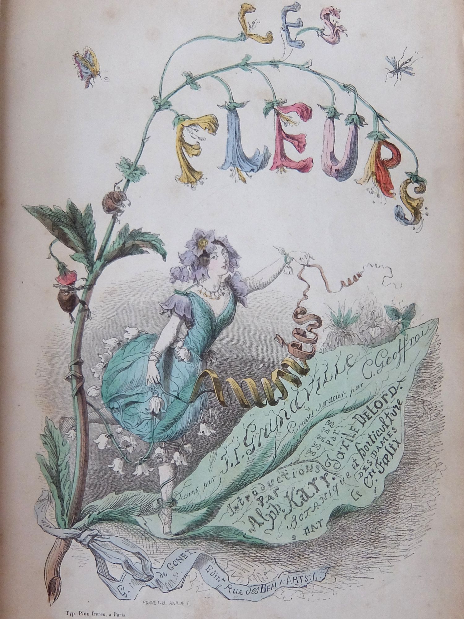 Grandville 【Les Fleurs Animees:1847】1st.Ed (A0723)