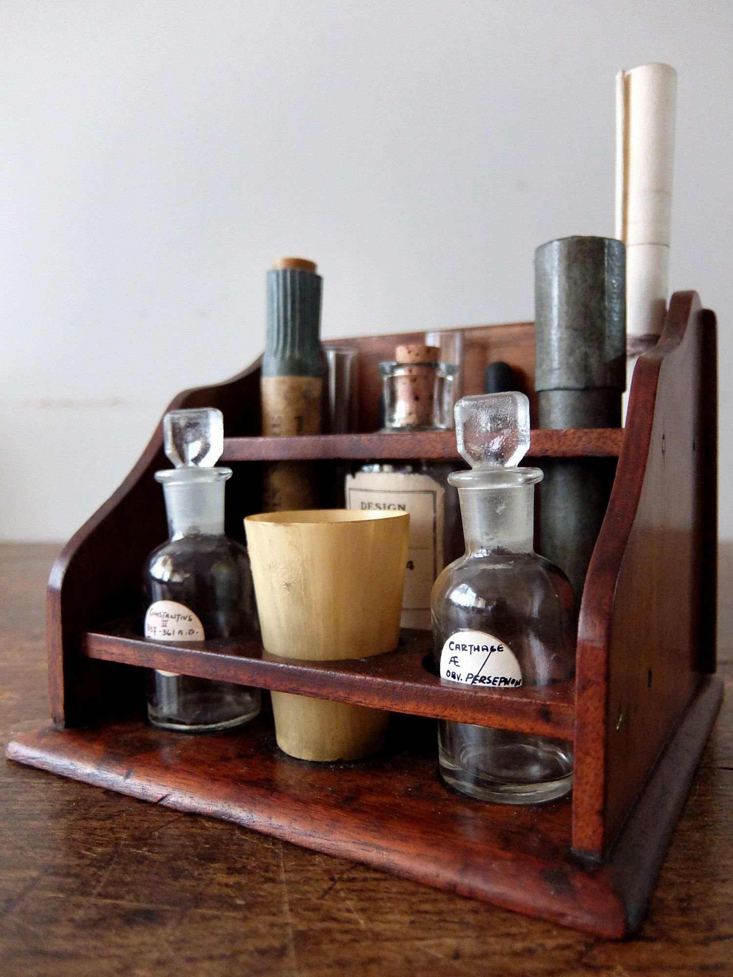 Apothecary Bottles & Rack (A1221)