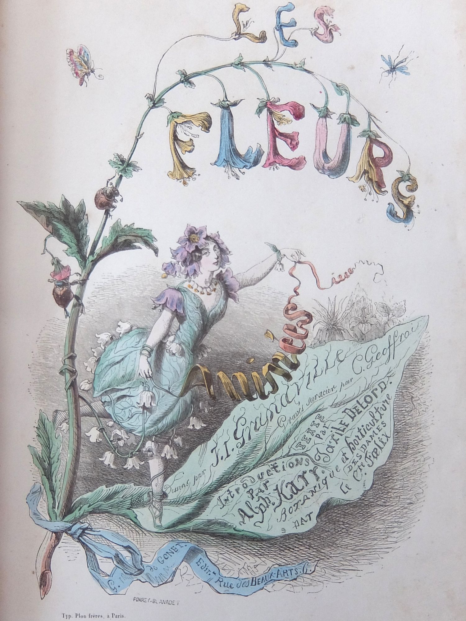 Grandville 【Les Fleurs Animees:1847】1st.Ed (A0826)